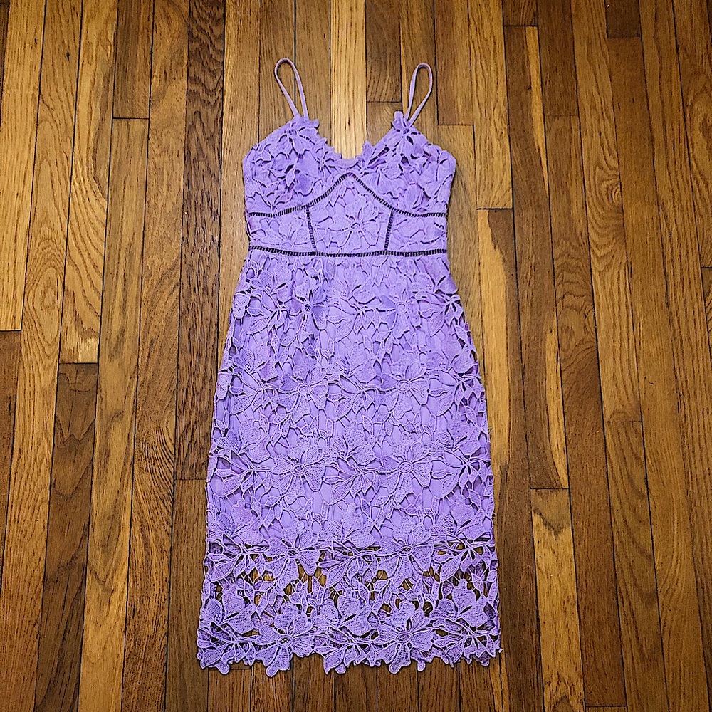 Lavender Lace Midi Dress